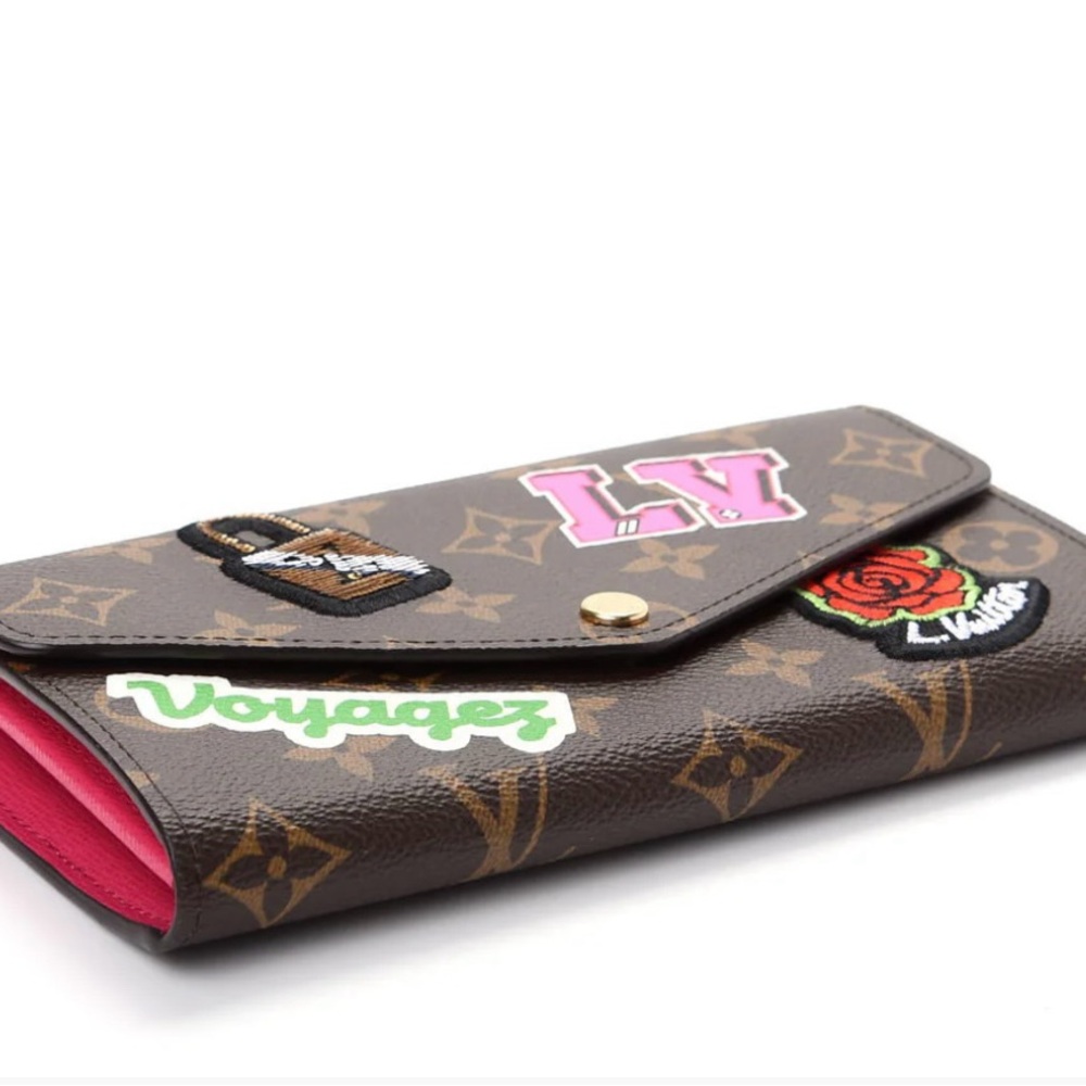 LOUIS VUITTON Monogram Travel Patches Sarah Wallet - Picture 11 of 14